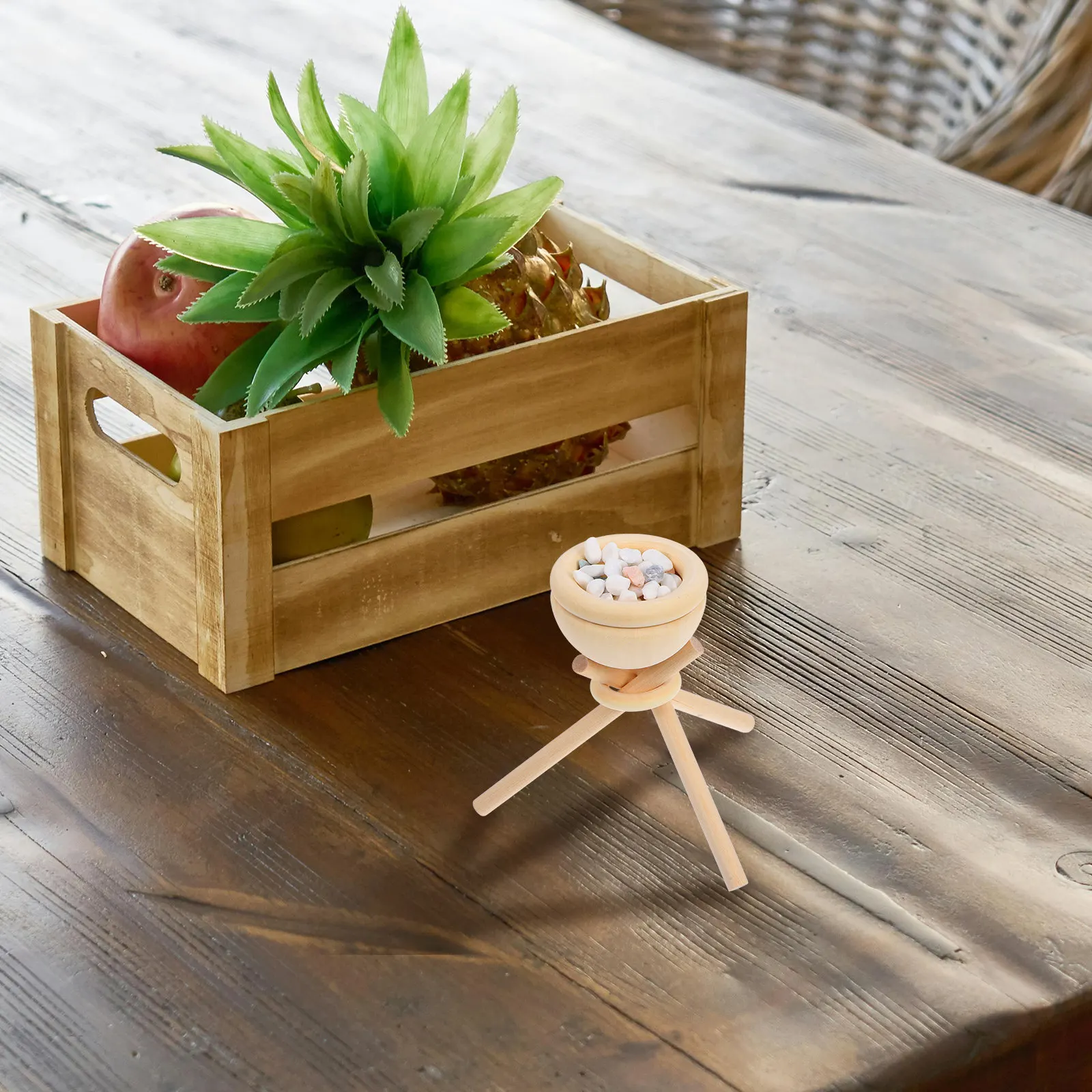 Aromatherapy Diffuser Stand Wood DIY Essential Oil Diffuser Holder with Gravels Fragrance Gravels Decoration for Home Bedroom