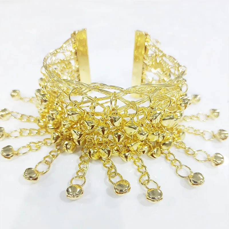 Classic Ethnic Style Miao Open Bell Bracelet Dance Performance Clothing Arm Ring Accessories Jewelry