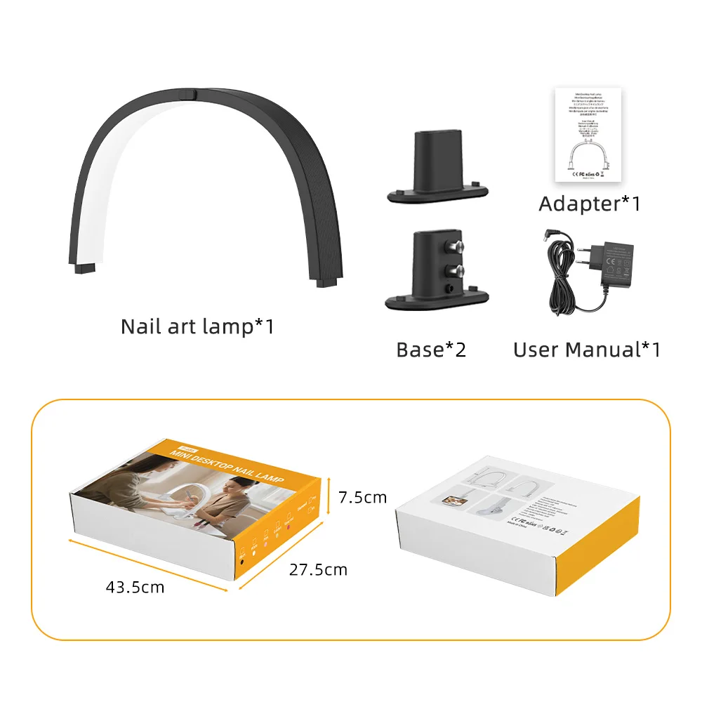 ضوء LED جديد على شكل هلال لسطح المكتب، ضوء حشو تجميل رموش صالون الأظافر، مصباح مكتبي LED