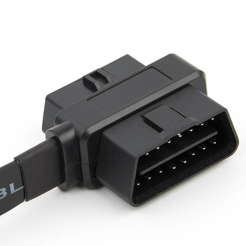 90 Degree Angle Male Female In One Head OBD2 16Pin Adapter Extension Cable for Car Diagnostic Splitter Flat OBD 2 16 PIN Cord