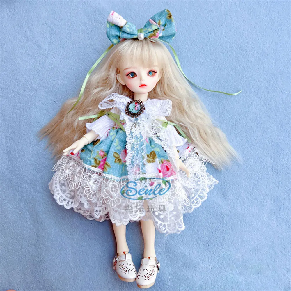 1/6 Bjd DOLL Clothes 30cm Toys Accessories New Style Wear Plaid Skirt Fashion Dress Up With Headwear For Girl Princess Dress