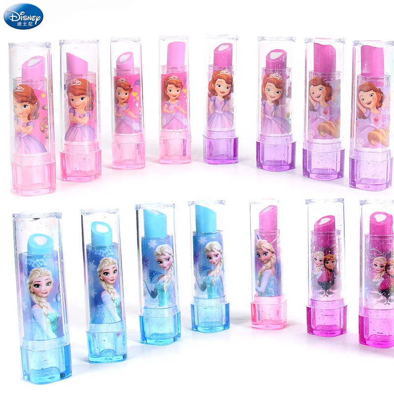 4 stücke Disney Kinder Lippenstift Radiergummi Kawaii Elsa Prinzessin Gummi Radiergummi Briefpapier Student Preis Büro Schule Briefpapier Lieferungen