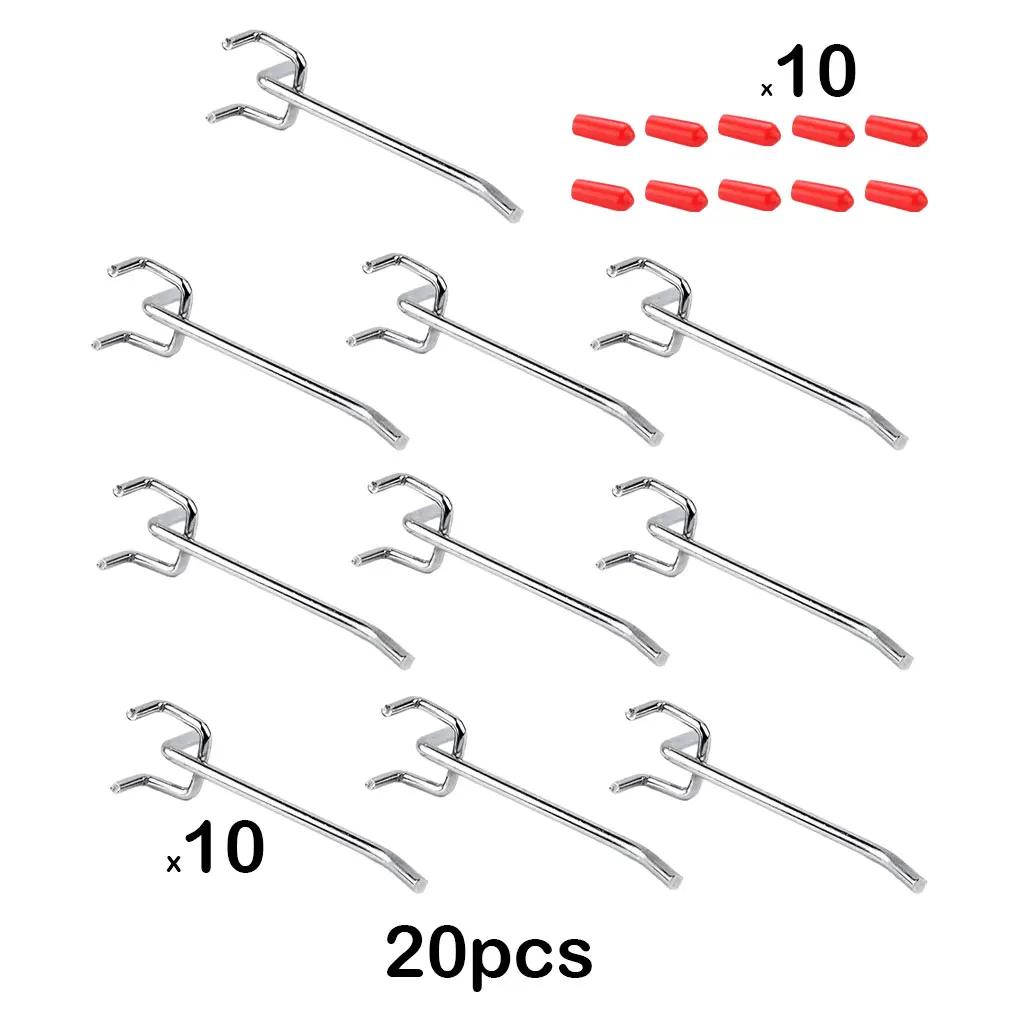 Versátil prateleiras ganchos para vários produtos, Peg Board, fácil instalação, sem rebarba, 20 PCs