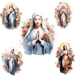 Christian Mary Heat Transfer Sticker On Clothes A-Level Washable Iron-On Transfer Patches  Lady Of Guadalupe Party Decoration