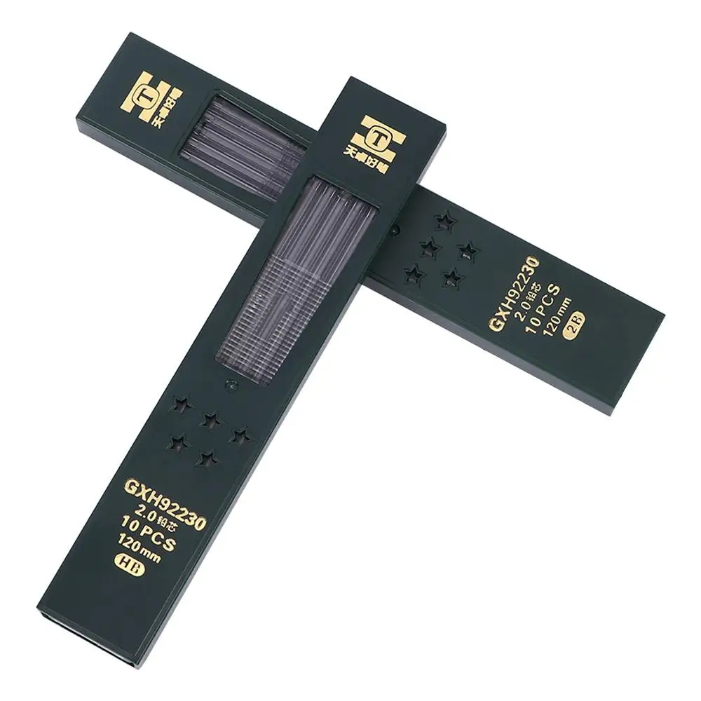 

Автоматический карандаш Core Pen 2.0 мм, черный, для школьных принадлежностей, с грифелем HB/2B, механический, для студентов, канцелярские товары