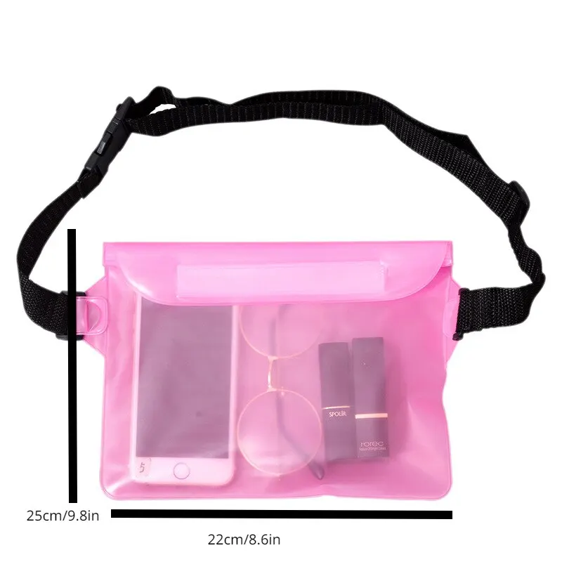 MOBILE Phone Waterproof Bag, Swimming Waterproof Waist Pack, PVC Drifting, Outdoor Leisure Sealing, Transparent Touch Screen