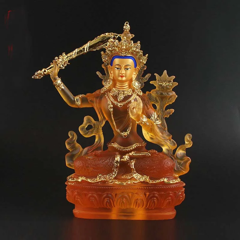 Grand Talisman familial pour la maison, 23CM, Protection efficace, bouddhisme du Tibet du népal, Manjusri, Bodhisattva, sagesse, dorure