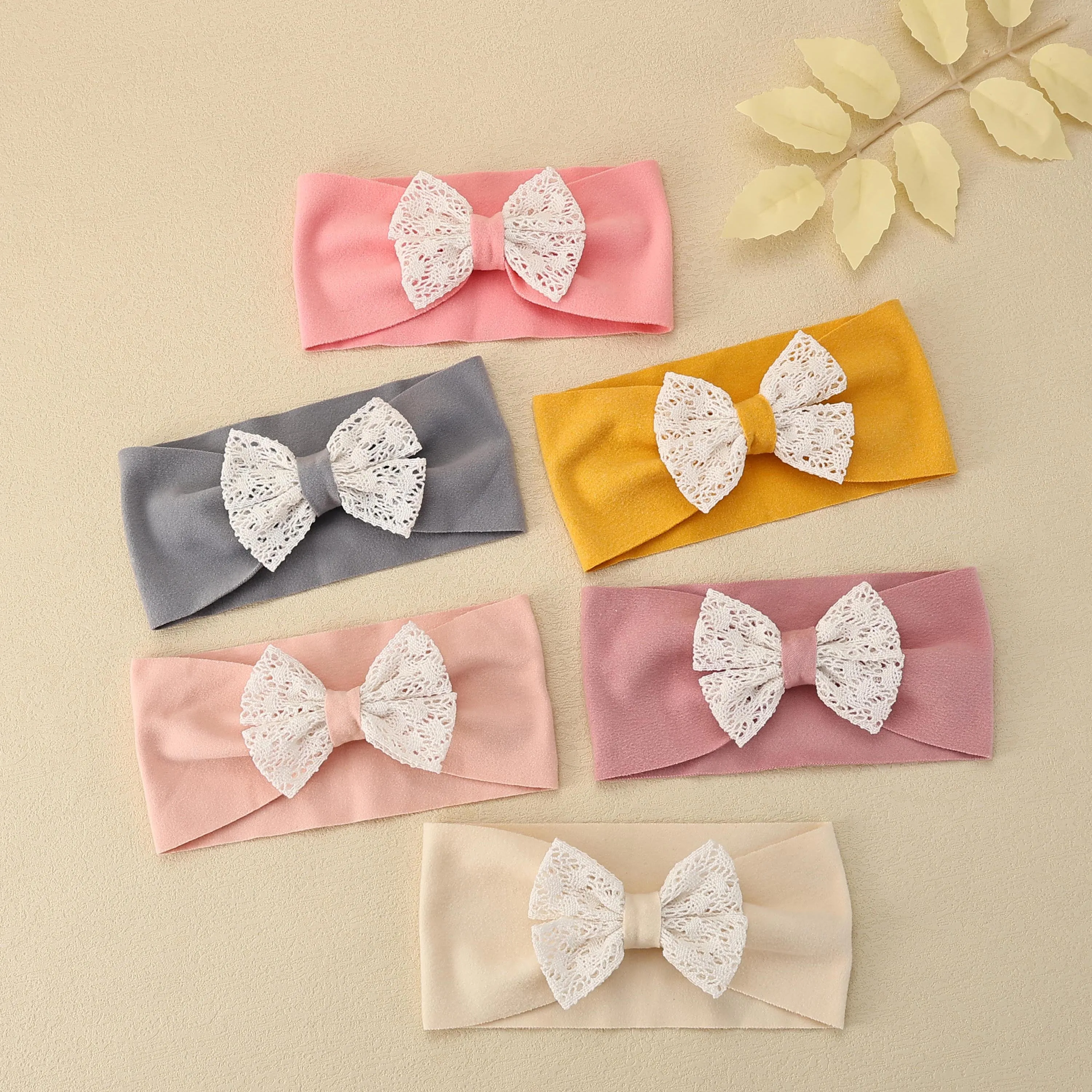 

Cute White Lace Hair Bow Headband For Baby Girls Soft Nylon Elastic Hairbands Kids Headwear Newborn Baby DIY Hair Accessories