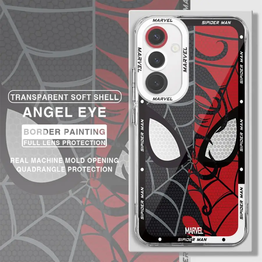 Marvel Movie Avengers Spider Man Phone Case for Samsung Galaxy A35 A55A53 A54 A73 A34 A33 A25 A24 A13 A14 A15 Clear Soft Shell