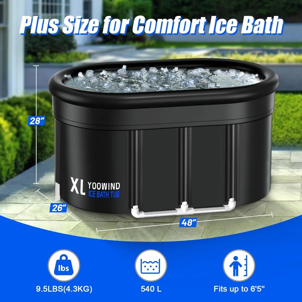 

Upgrade XXL 150 Gal Cold Plunge Ice Bath Tub, Large Size for Athletes Up to 6'5'' Tall, Portable for Cold Water Therapy Recovery