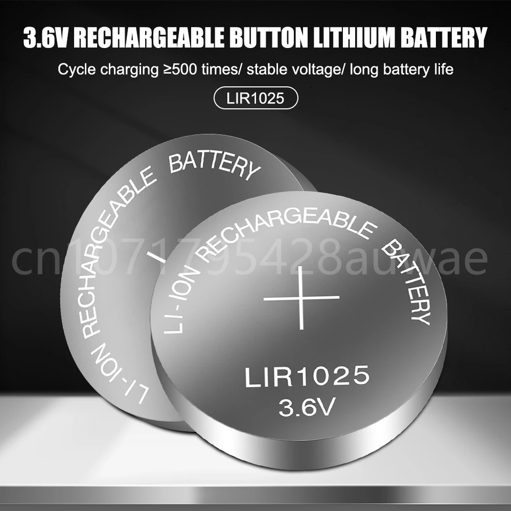 1-5PCS Mercury Free LIR1025 3.6V Rechargeable Button Battery Electronic Watch Batteries Replacement CR1025 Cell