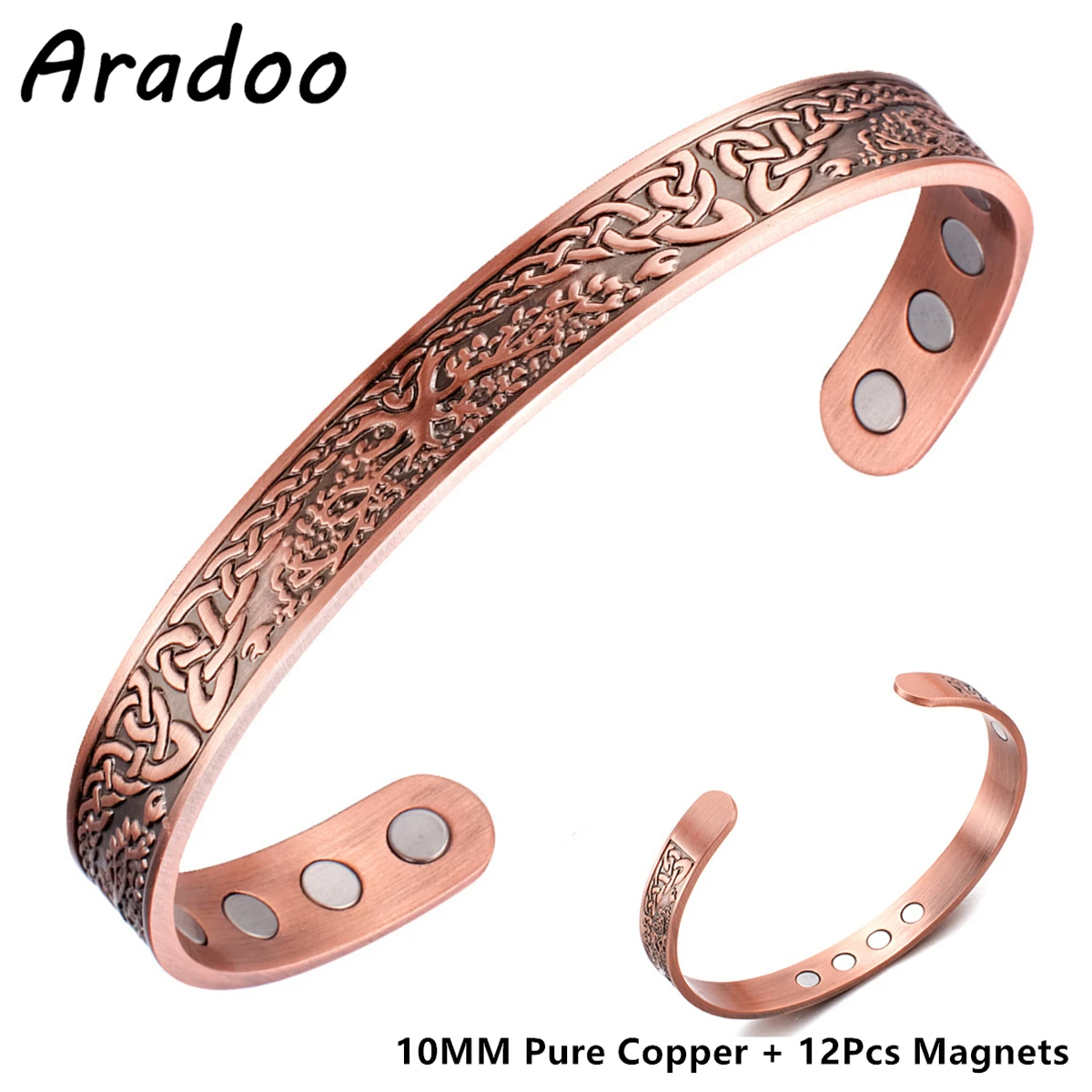 ARADOO Kupfer Magnetarmband Baum des Lebens 10