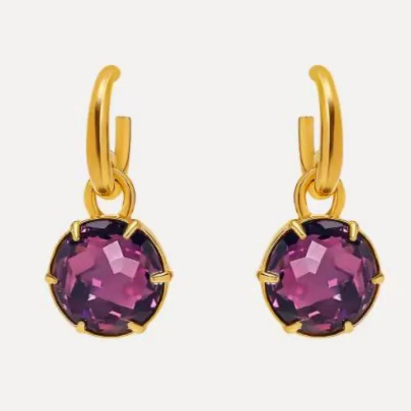 

Os Fashion Jewelry New Elegant C Shape Colorful Crystal Glass Round Stud & Dangle Earrings for Women Birthday Gifts