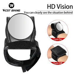 WEST BIKING HD Bicycle Rearview Convex Mirror Arm Wrist Safety Rear View Cycling Accessories MTB Road Bike Portable Mirrors