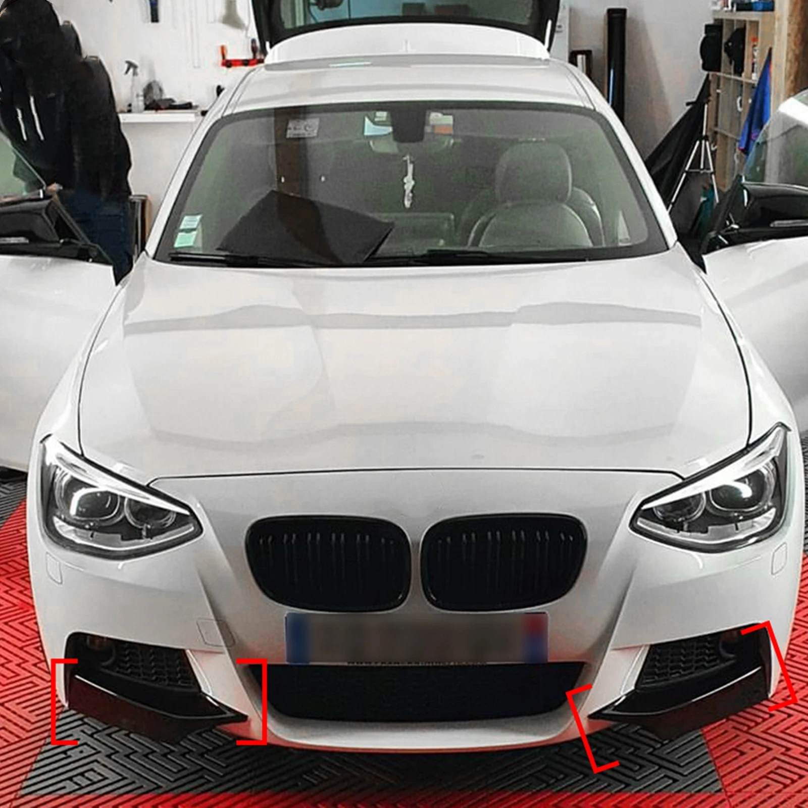 Front Bumper Side Spoiler Cover For BMW 1 Series F20 F21 M Sport 2012-2014 118i 125i Car Fog Light Air Vent Intake Splitter Lip