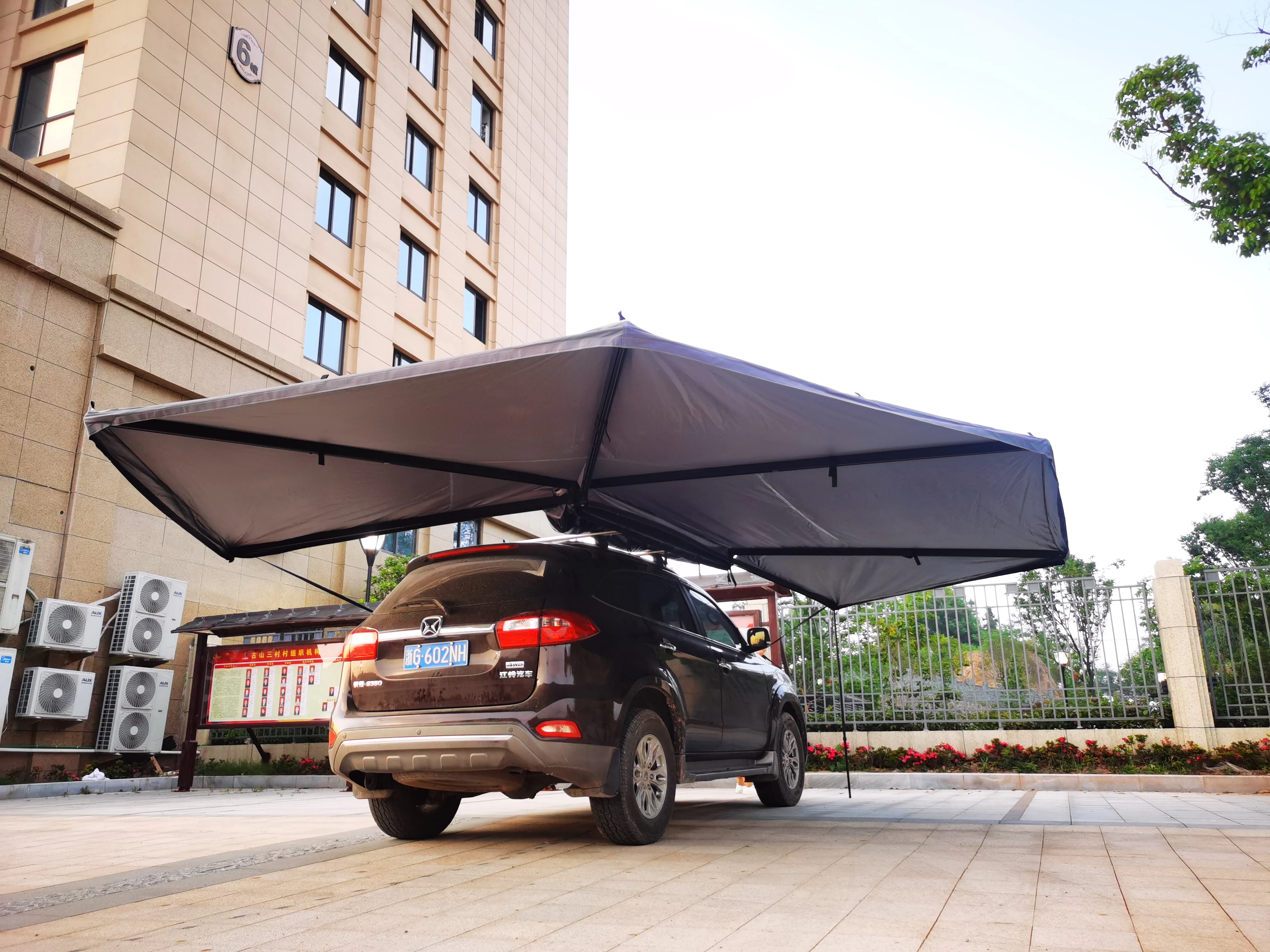 New Design Heavy Duty Car Side Awning 270 Degree Awning Free Standing Pole