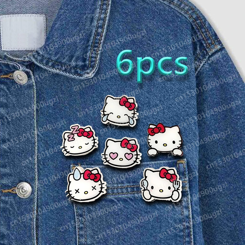 Funny HelloKittys Memes Series Delicate Lapel Enamel Pins Friend's Gift Decorative Backpack Cartoon Brooch Jewelry Accessories