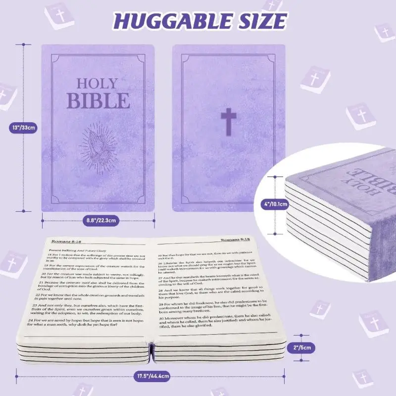E8BD Scripture Book Pillow Faith Base Toy Stress Relief Religious Home Decors