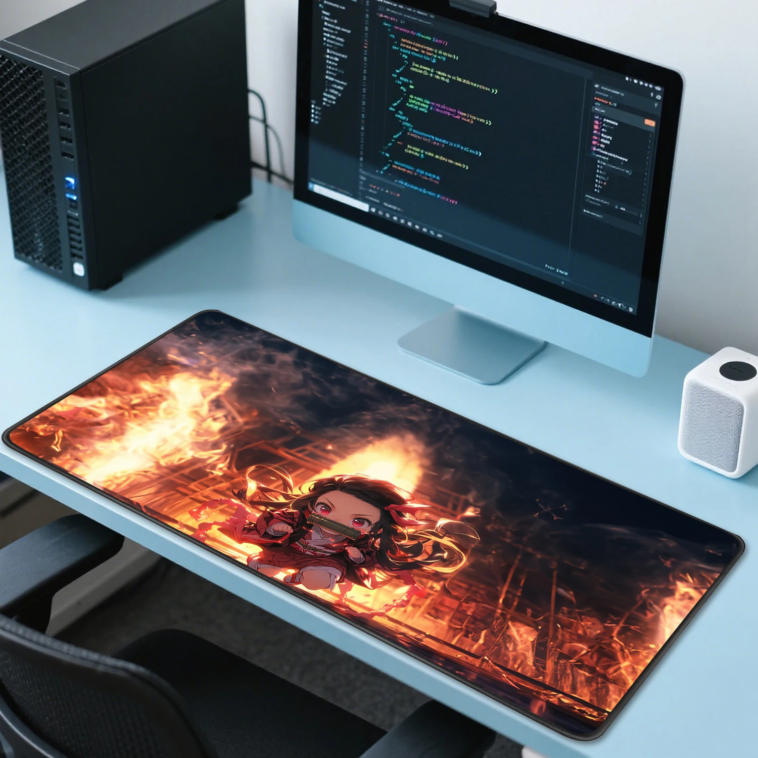 

Anime Mouse Pad Demon Slayer Nezuko Large Gaming Desk Mouse Mats xxl Non-Slip Rubber Base Big Cute Computer Keyboard Mousepad