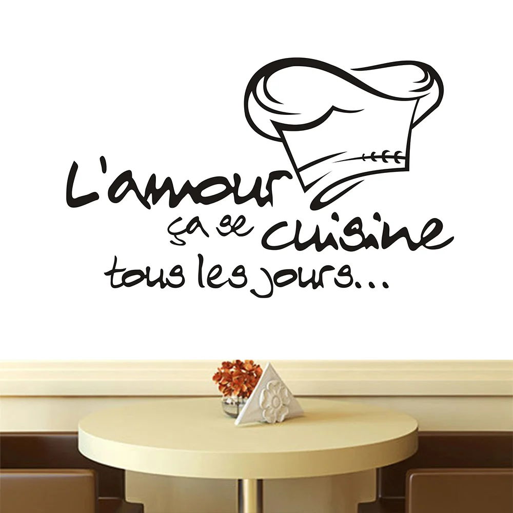 

Reomvable Cuisine Stickers French Vinyl Wall Stickers Wallpaper Mural Wall Art Wall Sticker Kitchen Tile Stickers Wall Decal