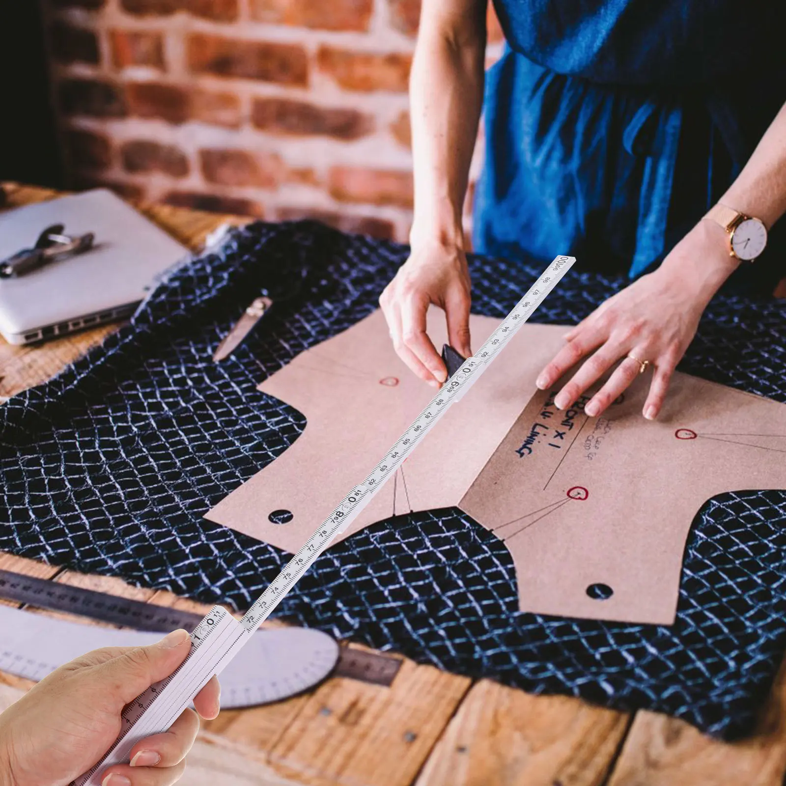 5 pcs Folding Ruler 30Cm Metric Slide Fold Up Rule Carpenter Measuring Tool For Diy Home Garden Workshop Use