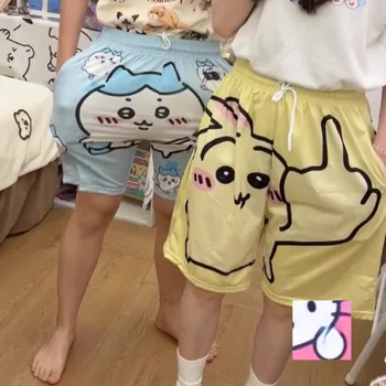 귀여운 치카와 반바지, 귀여운 우사기, 하이 웨이스트 캐주얼 홈 잠옷, 학생 만화 애니메이션 비치 바지, 커플 의류, 소녀 선물