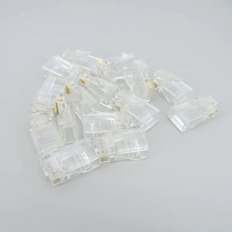 

10/20/50pcs RJ-45 network cable module crystal plug CAT-5/5e 8 core gold-plated Ethernet network connector J17