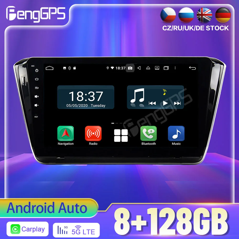 

128G Android Auto PX6 DSP For SKODA Superb 2015 Car DVD GPS Navigation Auto Radio Stereo Video Multifunction CarPlay HeadUnit