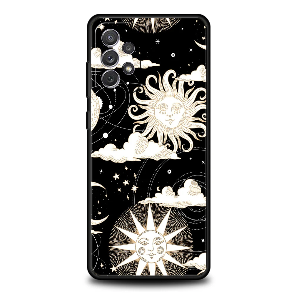 Funny Sun Moon Face Phone Case for Samsung Galaxy A15 A14 A25 A54 A34 A51 A71 A72 A73 A32 A52 A52S A11 A21S A31 A41 5G TPU Shell