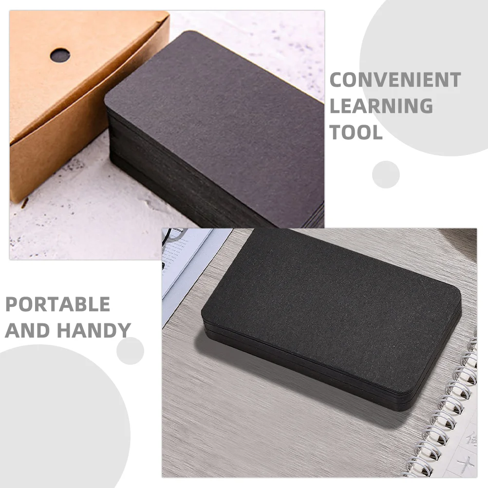 100 Uds tarjetas de visita en blanco espacios en blanco negros jugando escribir en la palabra Mini Flashcards Index