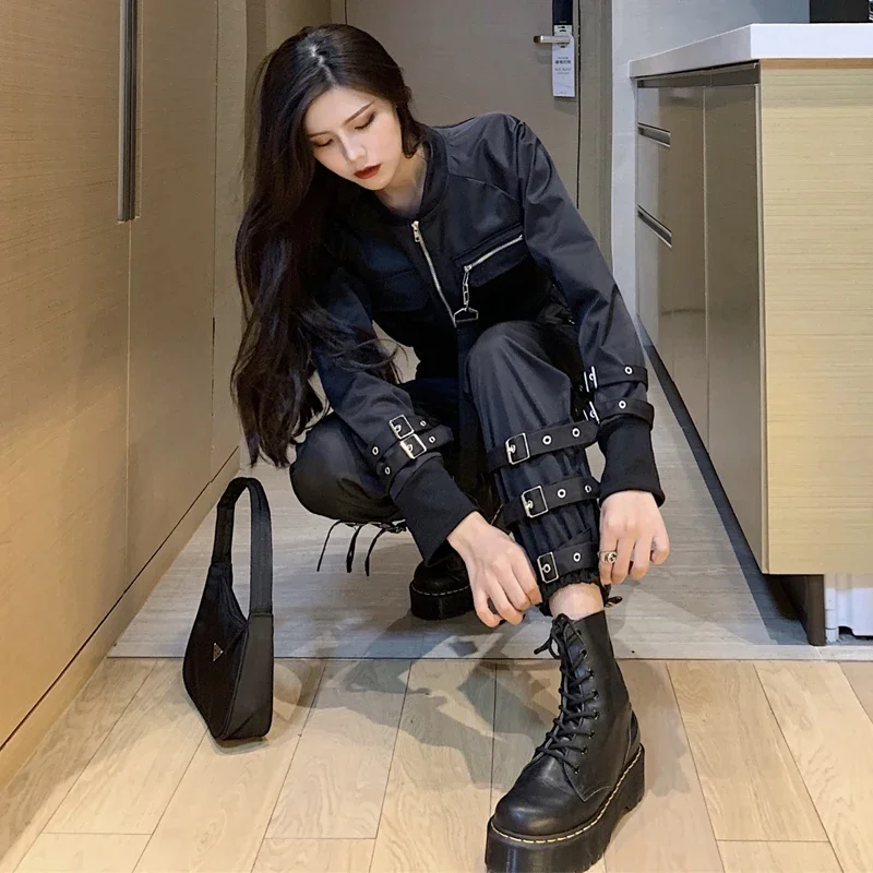 أزياء رقص للنساء والفتيات ، ملابس أداء جماعي ، ملابس هيب هوب سوداء ، ملابس عرض مسرحي للبالغين ، ملابس Kpop ، موسيقى الجاز ، XS5869