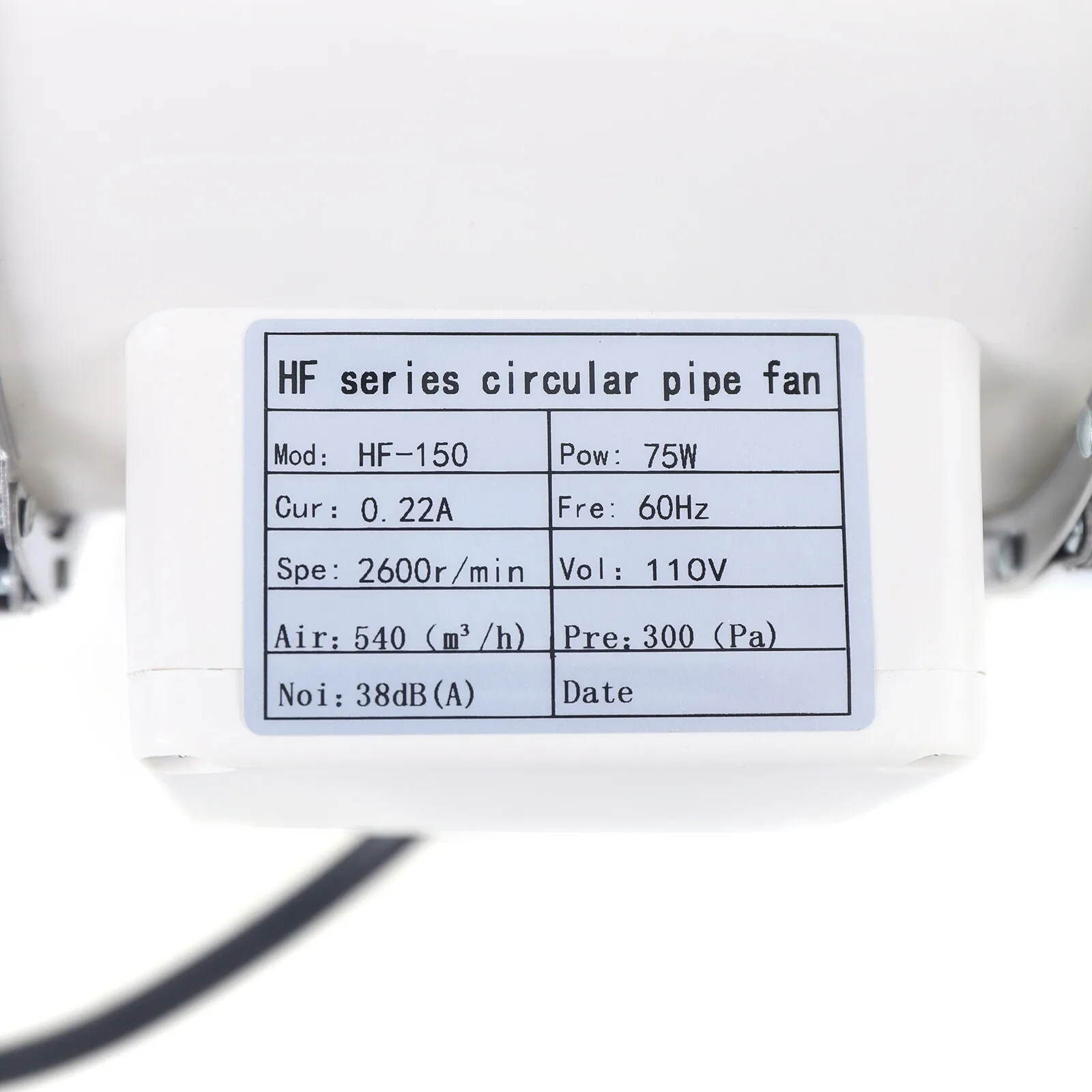 Ventilatori di scarico per ventilazione con ventola per condotto in linea da 6" silenziosi per canalizzazione da 75 W