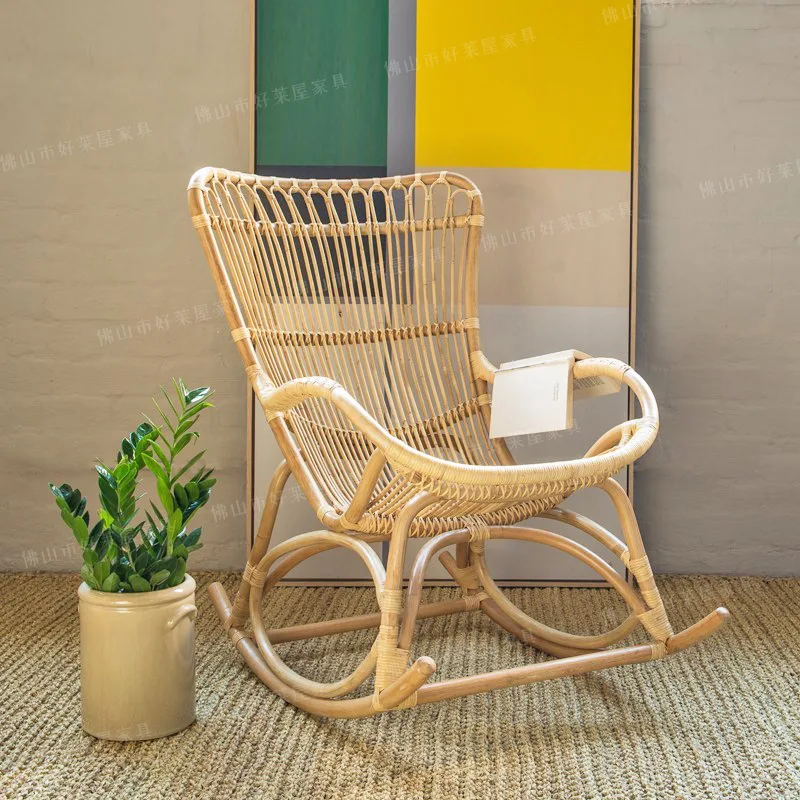 LH hand-woven rattan chair sofa balcony leisure chair home comfort