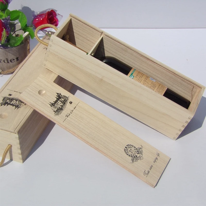 Single Bottle Wooden Wine Box, Decorative Wine Case, Container for Birthday Party, Gueset Dining Table, Drop Shipping