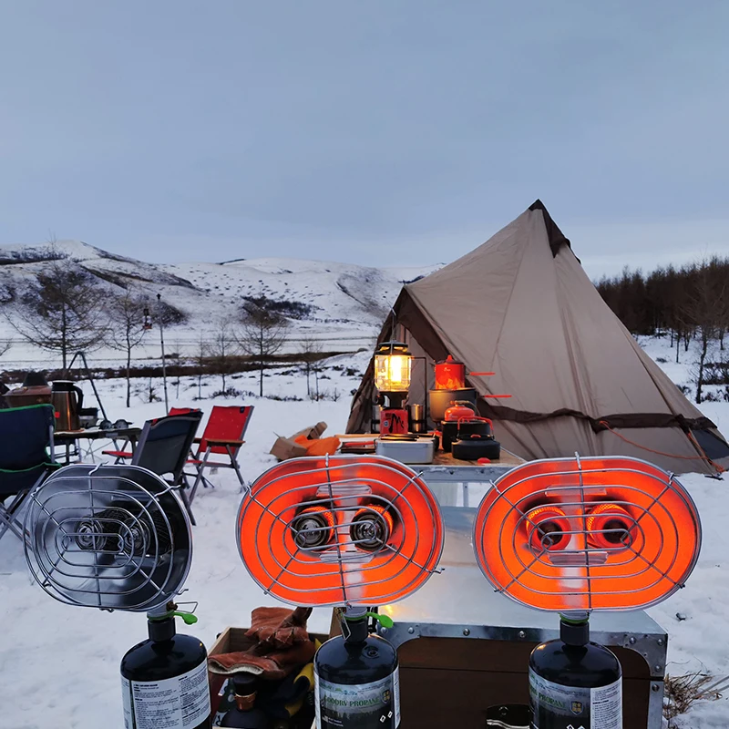 

2026 BRS-H22 уличный обогреватель с двойной головкой, портативный инфракрасный обогреватель для кемпинга, обогревательная газовая плита для кемпинга, пешего туризма