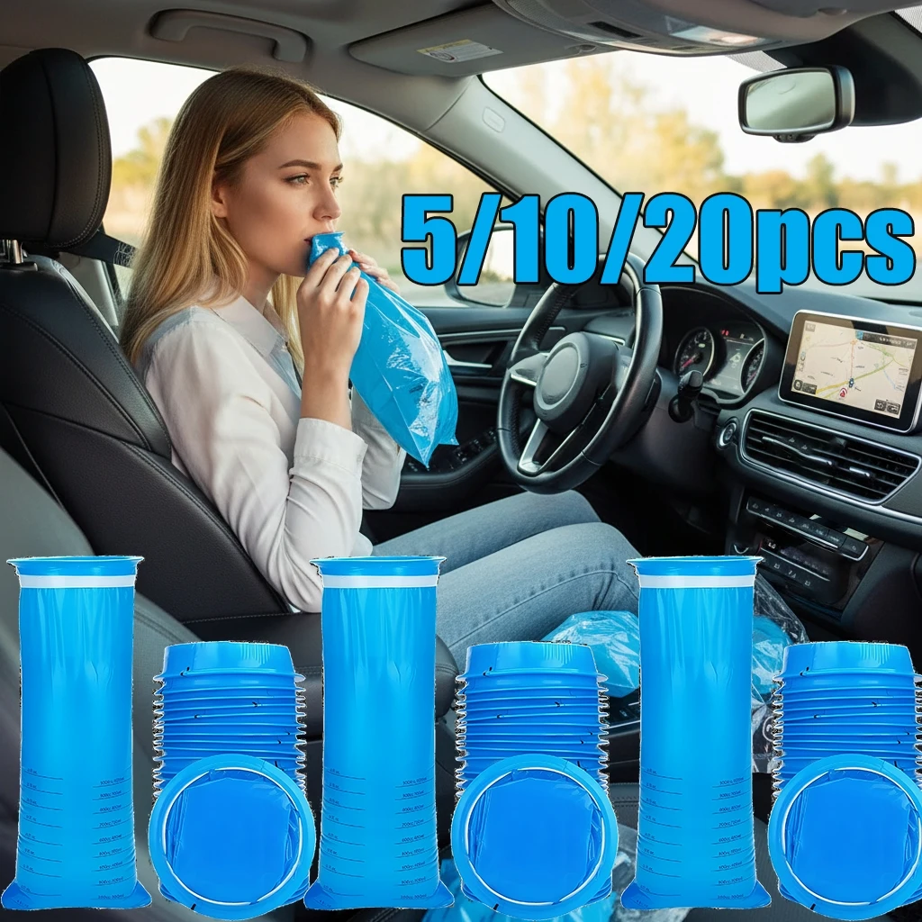 1000 مللي سيارة محمولة يمكن التخلص منها المتاح السفر طائرة دوار الحركة الغثيان القيء تنظيف حقيبة صديقة للبيئة حقيبة بلاستيكية