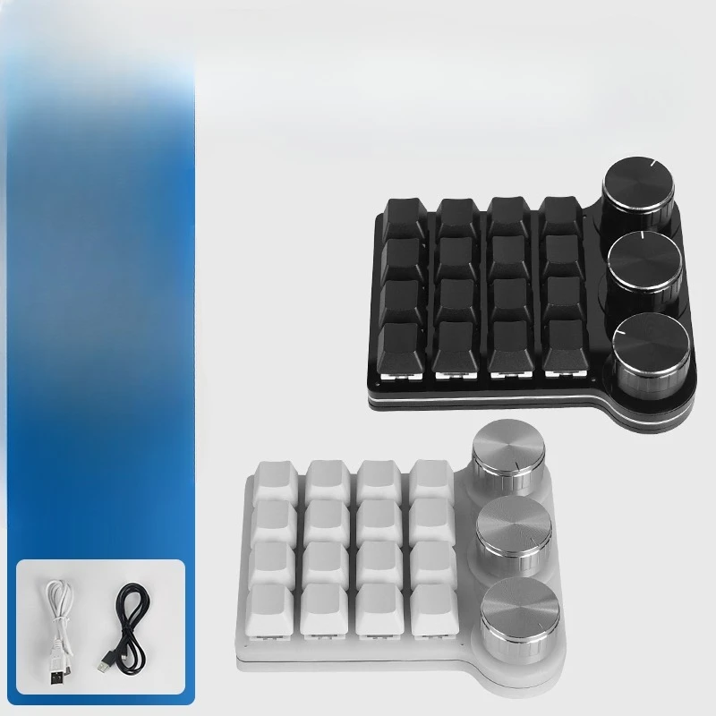 For 16 keys + 3 knobs  mechanical keypad keyboard macro programmable shortcut key password game assistant