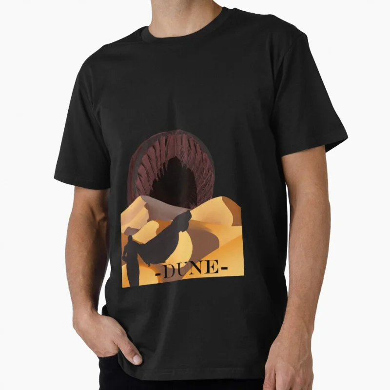 

The journeys not over SandWorm Dune Vintage Sci fi Gift T shirt for man Large size Tops Retro movie Graphic Print Clothes