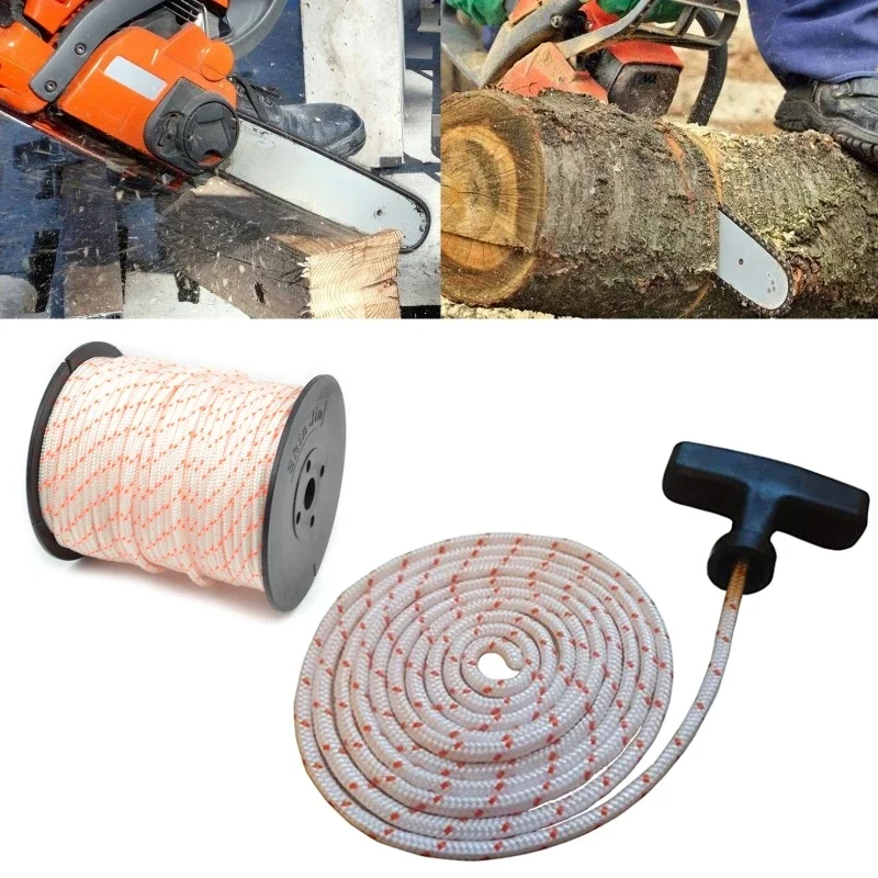 2025 New 50m 3mm Nylon Pull Starter Rope Recoil Engine Start Cord 430/520 Trimmer Cutter Chainsaws Lawn Mower Engine Dspiae