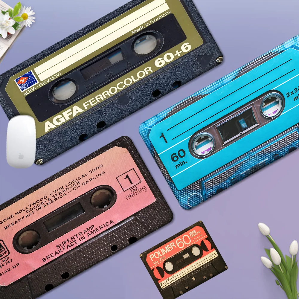 Cassette Tape Animation Office Computer Desk Mat Table Keyboard Big Mouse Pad Laptop Cushion Non-slip For PC Mouse Carpet