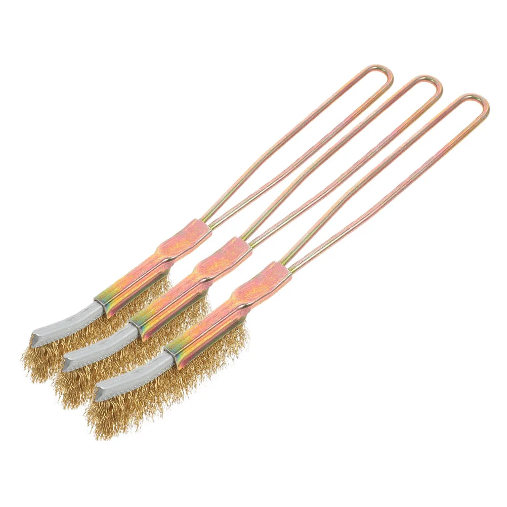 

3pcs Rust Brush Stainless Steel Heavy Duty Wire Tool Metal Cleaning Parts Scrub Groove Multifunctional Steel For Projects