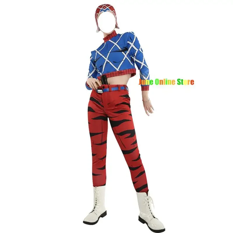 Cosplay Costume Guido Mista Golden Wind anime cosplay costume cotton highneck knits pajamas tops Top cosplay