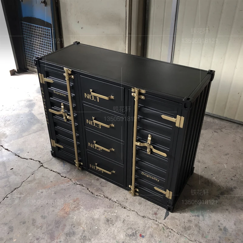 Retro Sideboard Cabinet Locker Restaurant Hotel Equipment Sideboard Tea Cabinet Side Cabinet Iron Container