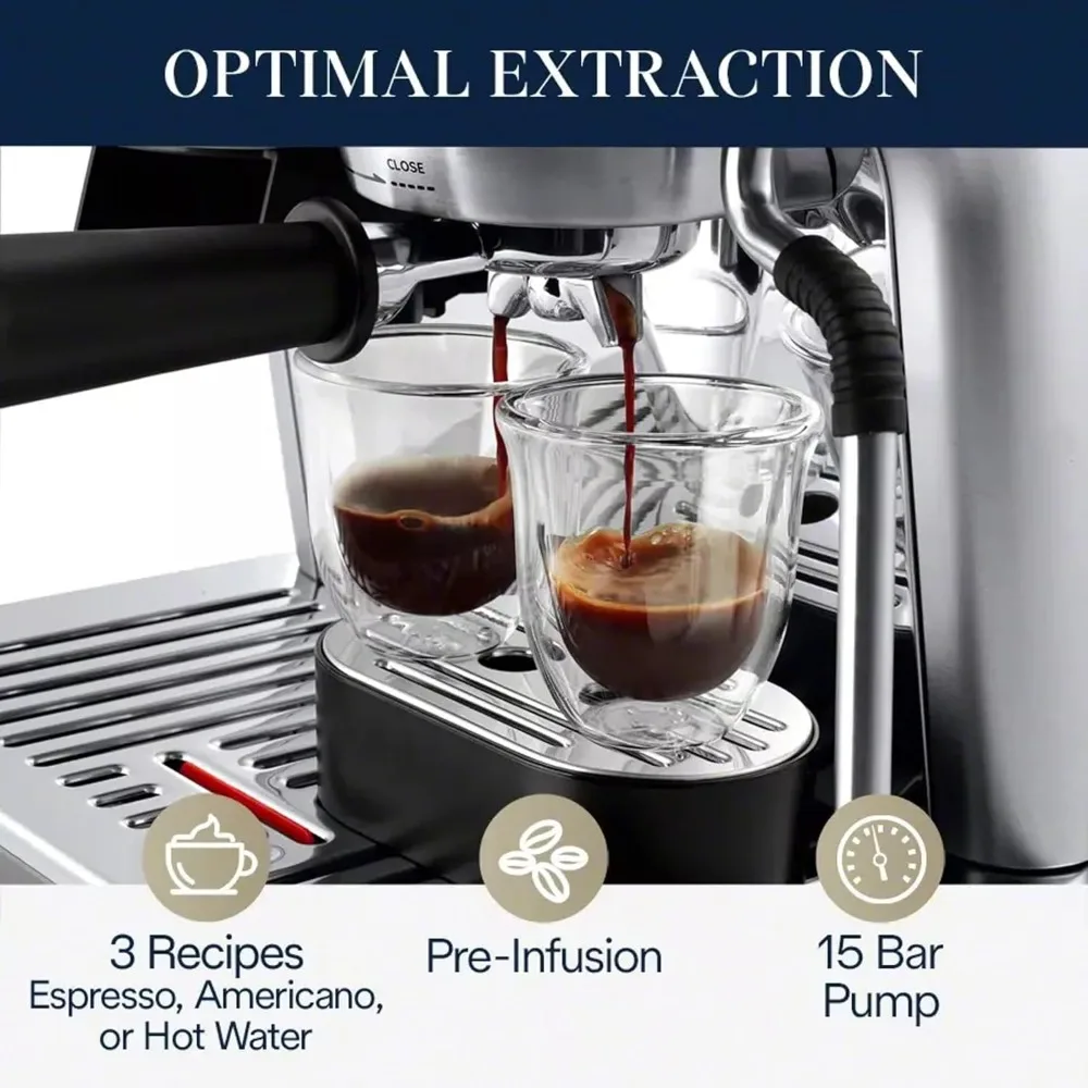 La Specialista Espresso Machine with Grinder, Steamer, Milk Frother, 1450W, Metal, Barista Kit