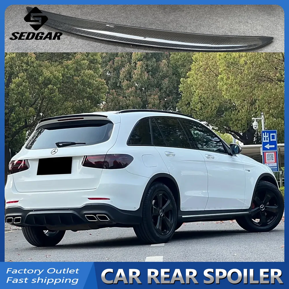 For 2016--2022 Mercedes-Benz GLC Class X253 200 220 250 260 300 High Quality Real Carbon Fiber Spoiler Trunk Boot Wing Spoiler