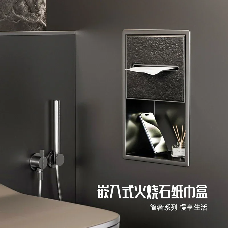 tissue box toilet paper bathroom niche into the wall paper drawing aluminum alloy tissue tube custom wall cabinet