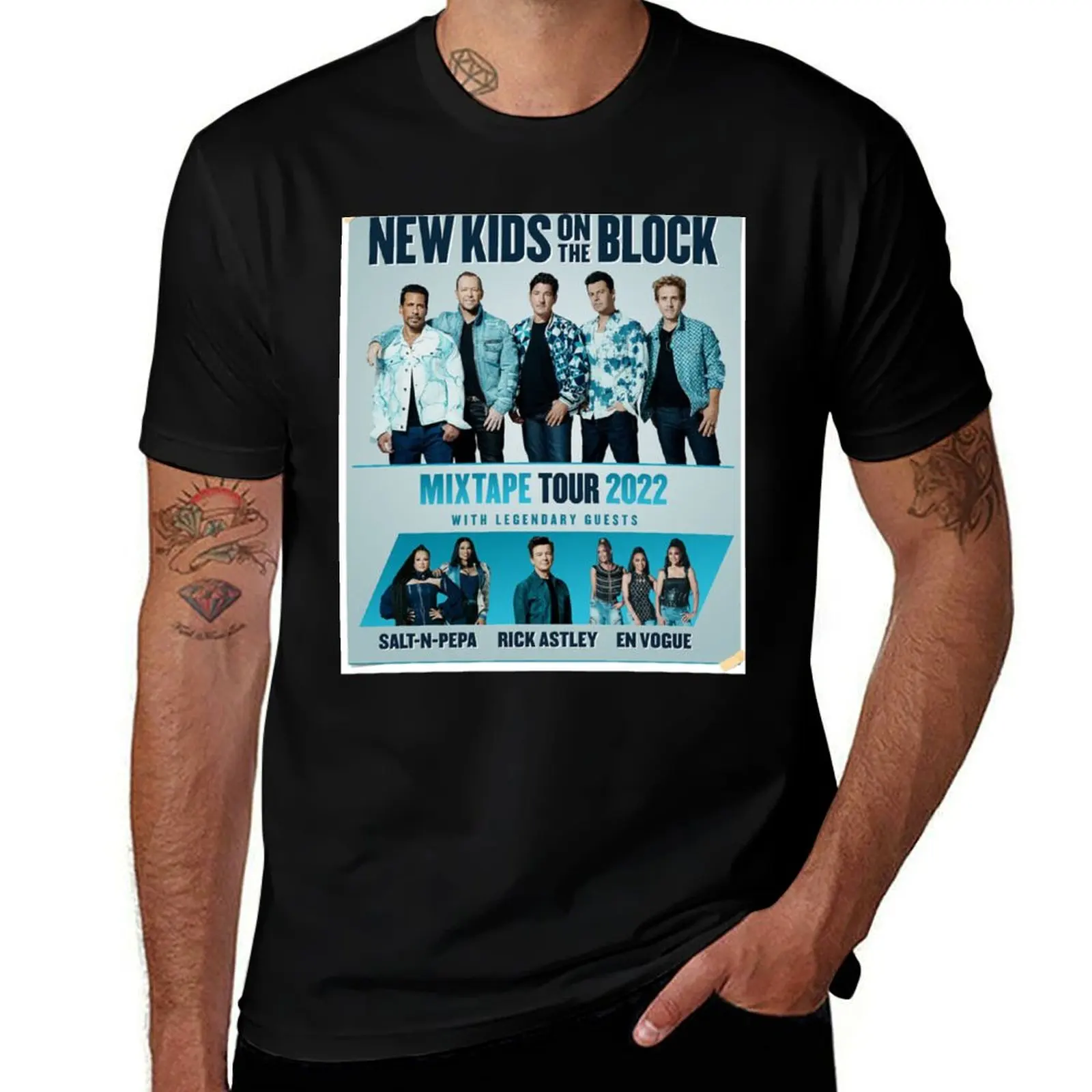 POSTER NKOTB MIXTAPE TOUR 2022 T-Shirt Fashion Casual Short Sleeve T-Shirt