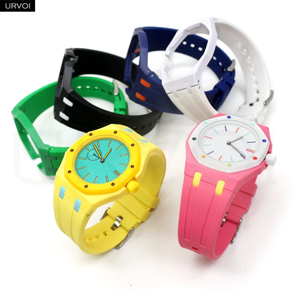 URVOI Case Band for Swatch x AP Royal Pop Pocket Watch switch to Wristwatch design Modification Accessories silicone strap