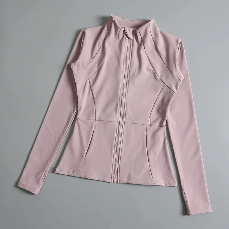 Neue Yoga-Anzüge für Damen, Eng Anliegendes Langarm-Oberteil, Lauf- und Fitness-Jacke, Schlankmachende Vielseitige Yoga-Jacke, Trainings-Sport-Oberteil – Detail 6