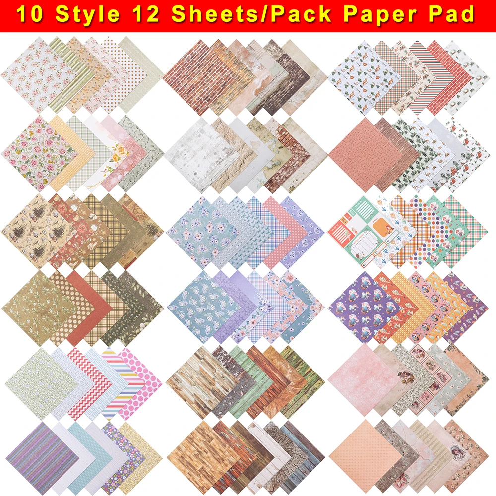 

Christmas Childhood Wall Pattern 12sheets/pack 6x6inches Single Sided Patterned Cardstock For Card Album Making New Tool 2023